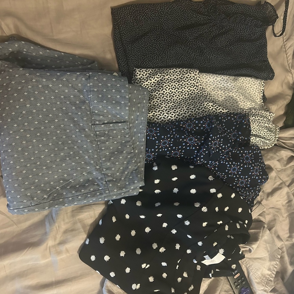 Ann Taylor Kids Blue and Black Patterned Shorts